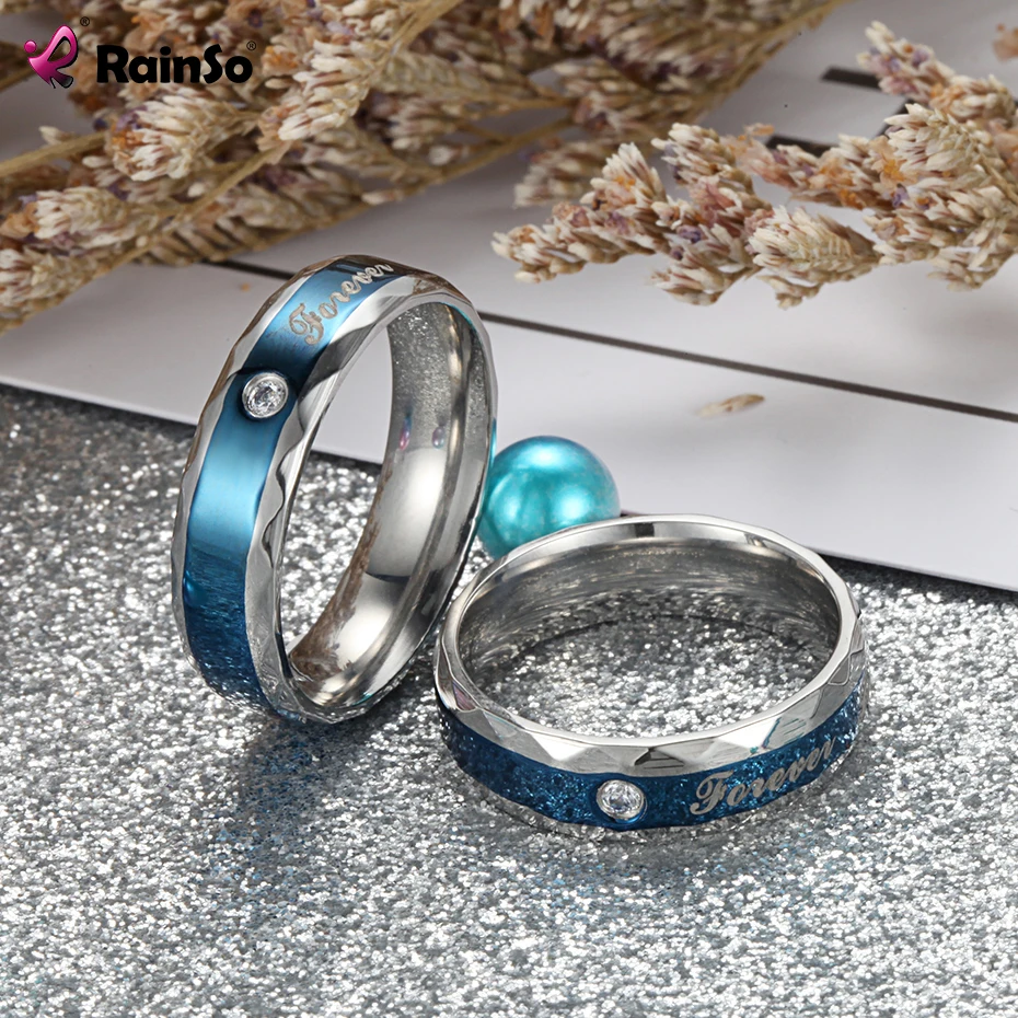 Классические обручальные кольца Rainso Romatic для мужчин и женщин с цирконом стразы