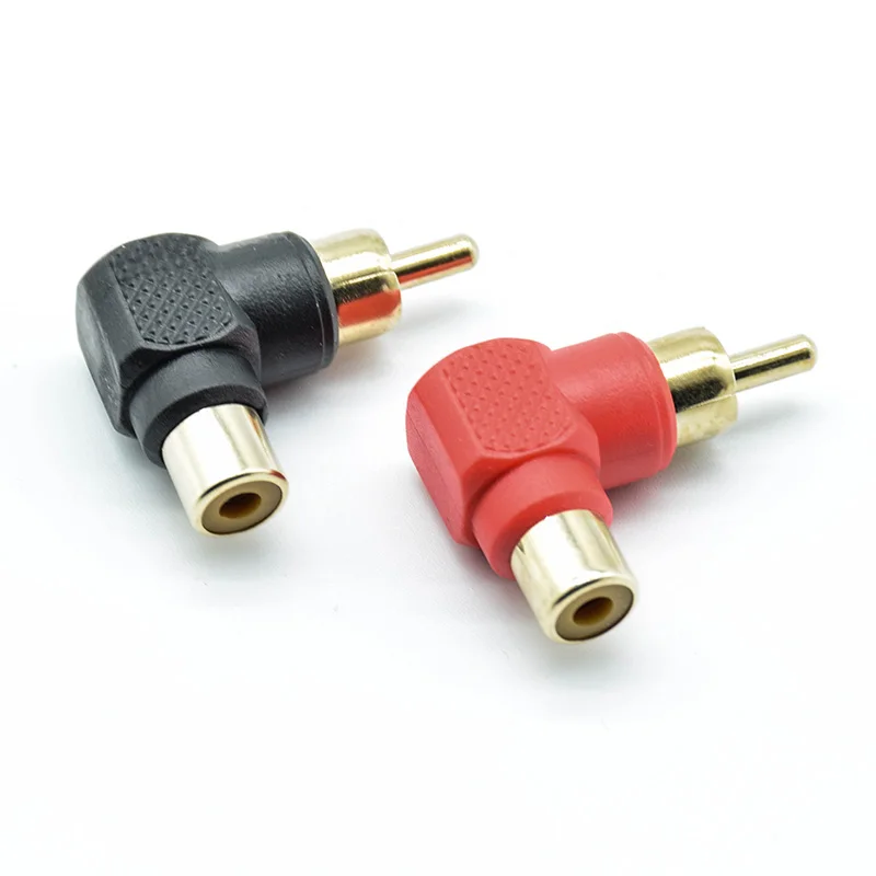 2 шт. 90 градусов RCA прямоугольный Разъем адаптеры штекер гнездо M/F угловой аудио