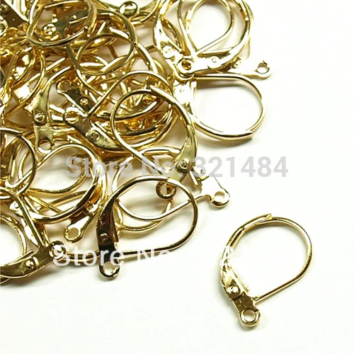 100 шт Позолоченные металлические левербэк серьги крючки фурнитура Аксессуары |