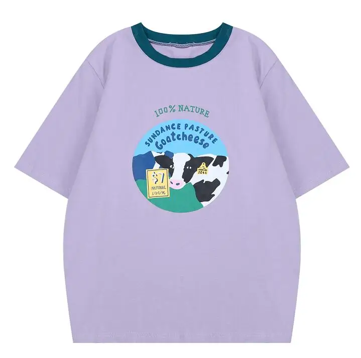 Летняя женская футболка с коротким рукавом и О-вырезом | Женская одежда