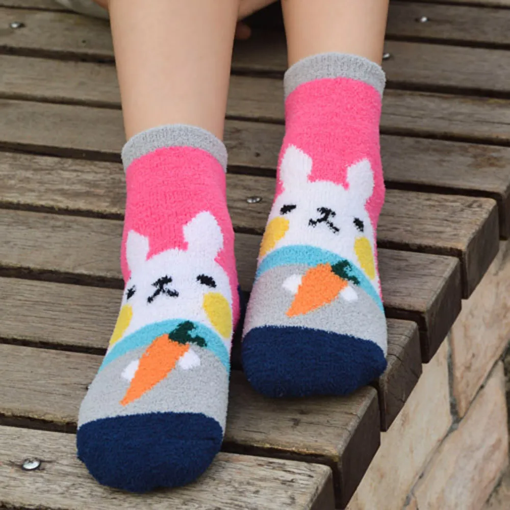 3D Women soft Cartoon Socks Coral Cashmere comfortable L50/0105 | Женская одежда
