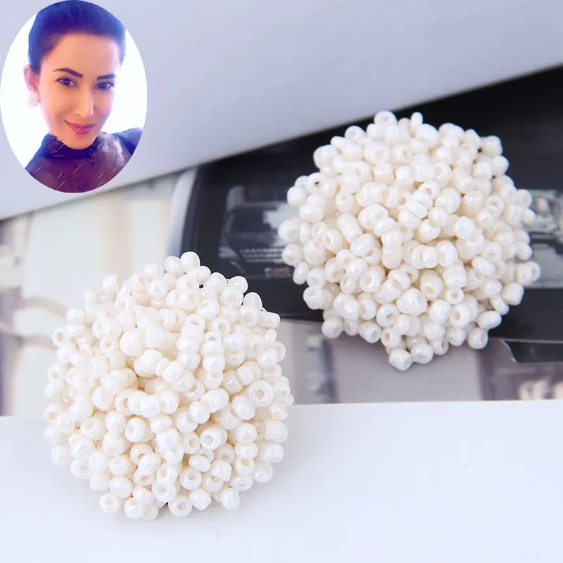 Женские Разноцветные серьги-гвоздики с акриловыми бусинами модные элегантные