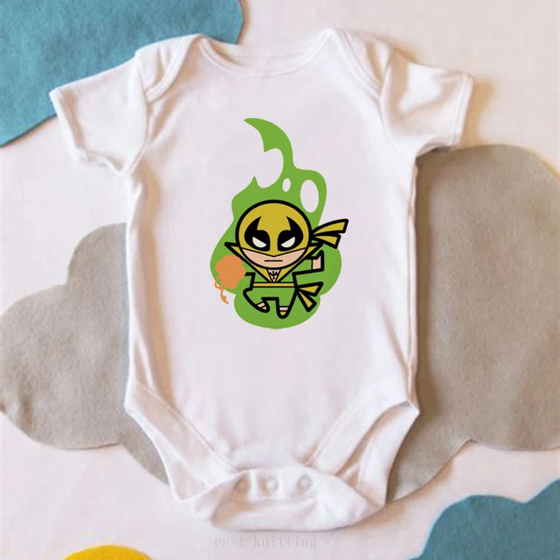 

DERMSPE 2019 New Casual Newborn Baby Boy Girl Short Sleeve Letter Print Handsome Spider-man Cotton Romper Baby Clothes White