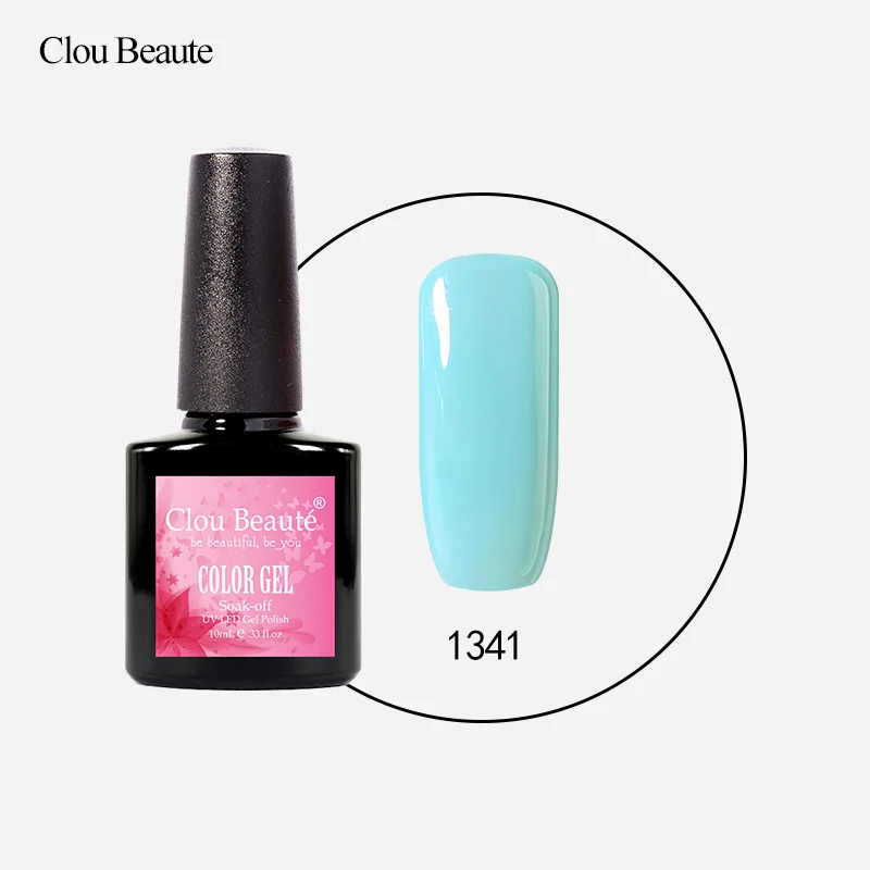 Clou Beaute, 10 мл, замачиваемый Гель-лак для ногтей, горячая Распродажа, телесные цвета, зеленый, розовый, красный лак для ногтей, Гель-лак для ногтей, долговечный дизайн ногтей - Цвет: 1341
