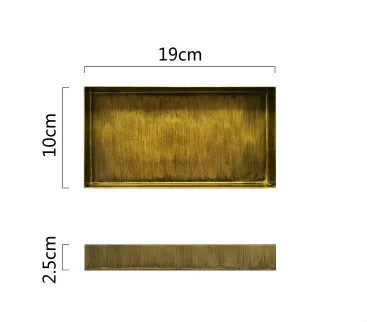 S-rectangle Скандинавские геометрические золотые лотки из металла, железная тарелка для фруктов, настольный органайзер для макияжа, ювелирное блюдо, винтажные вечерние поднос для украшения дома - Цвет: S-rectangle