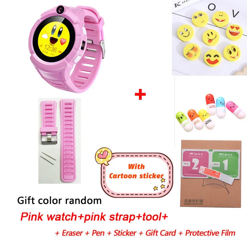 pink add strap g Greentiger Q360 gps Детские умные часы камера SOS анти-потеря Wi-Fi расположение Детские умные часы монитор трекер детские наручные часы Vs Q50 - Цвет: pink add strap g