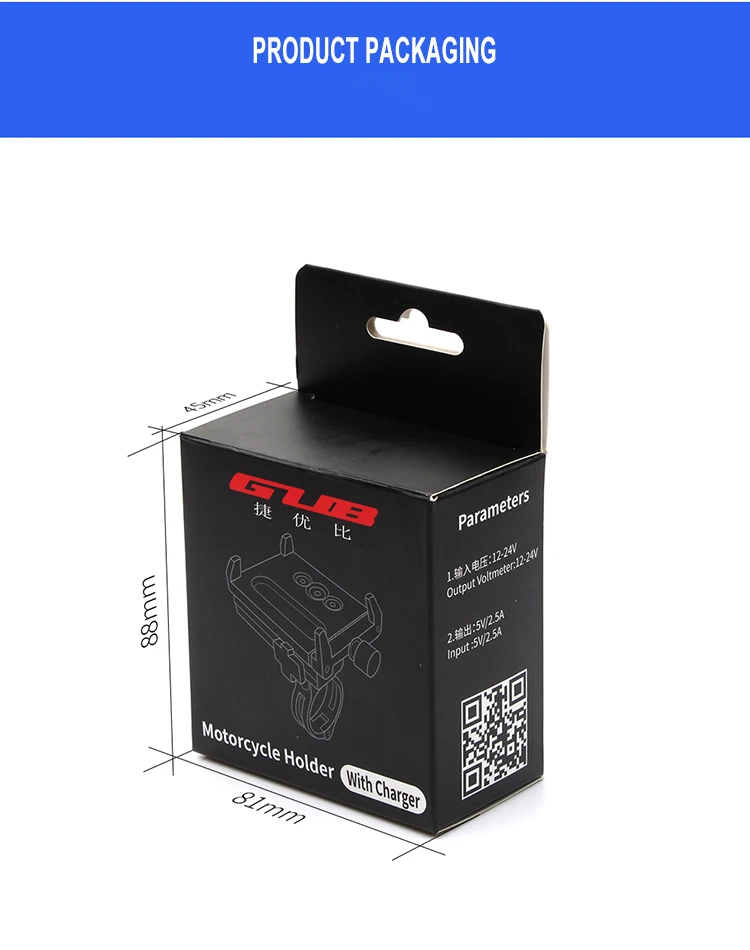 GUB G-85E Алюминиевый USB Перезаряжаемый Мотоцикл держатель телефона электрический велосипедный держатель телефона Поддержка gps для 4,0-6,7 дюймов держатель телефона