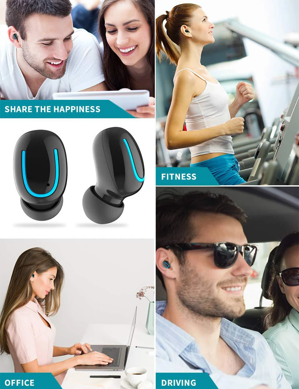 Действительно TWS беспроводной Bluetooth 5,0 наушники Q32 музыка стерео мини спортивные наушники с микрофоном гарнитура для телефона PK i10