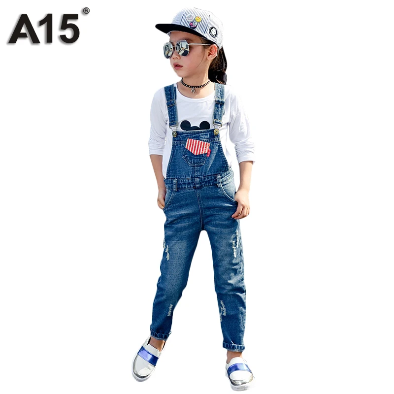 A15 джинсы детские штаны брюки джинсовые комбинезоны для девочек подростков