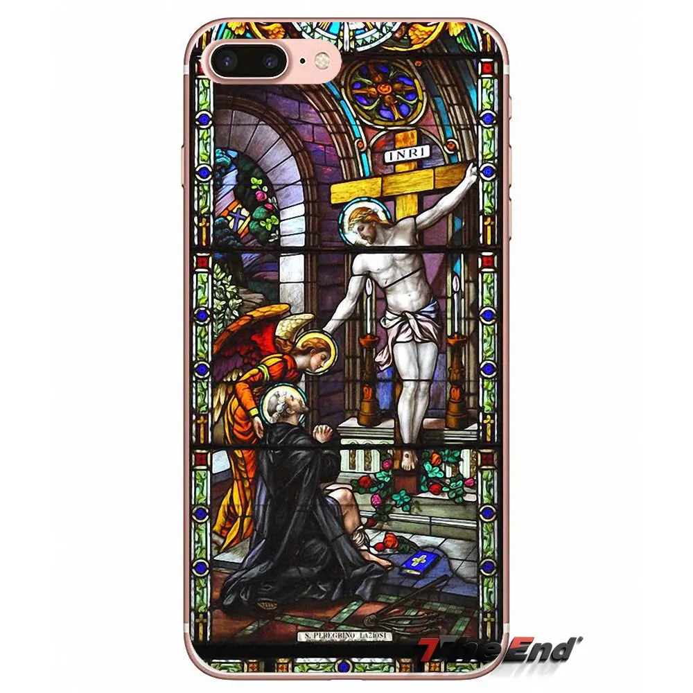 Jesus chapel религиозный витражный чехол для iPhone X 4 4S 5 5S 5C SE 6 6S 7 8 Plus Samsung Galaxy J1 J3 J5 J7 A3 A5 2016