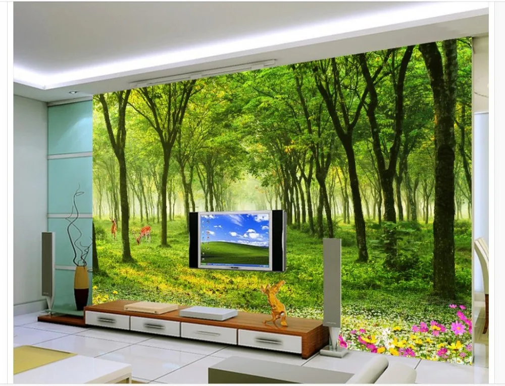 Настенная фото обои 3d с изображением фрески для гостиная пользовательские лес