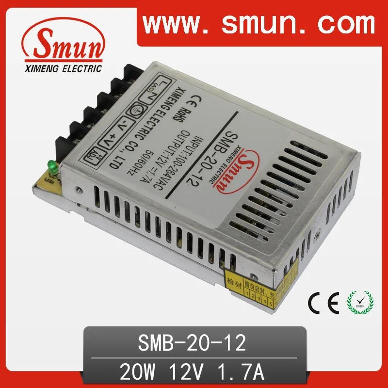 SMUN SMB-20-12 20 Вт ультратонкий источник питания с одним выходом и переключением