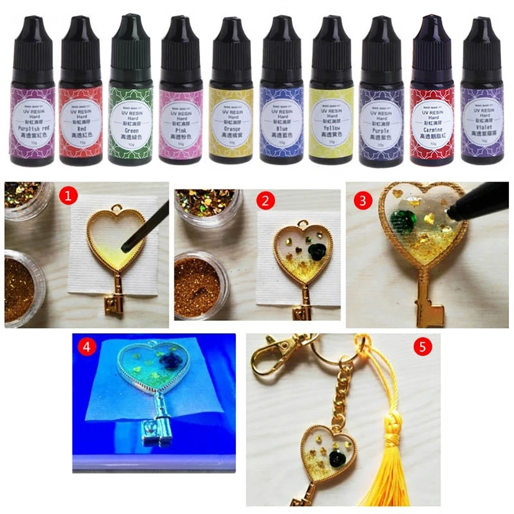 10g UV Resin Glue Epoxy Ultraviolet Curing Transparent Colorant Pigment DIY Jewelry Craft Decoration shipping | Украшения и