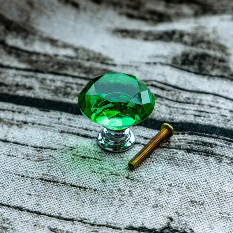 KAK ручки шкафа Diamond Форма с украшением в виде кристаллов стеклянные ручки 30 мм 40 мм шкаф ручки для выдвижных ящиков Кухня оборудование для обработки мебели