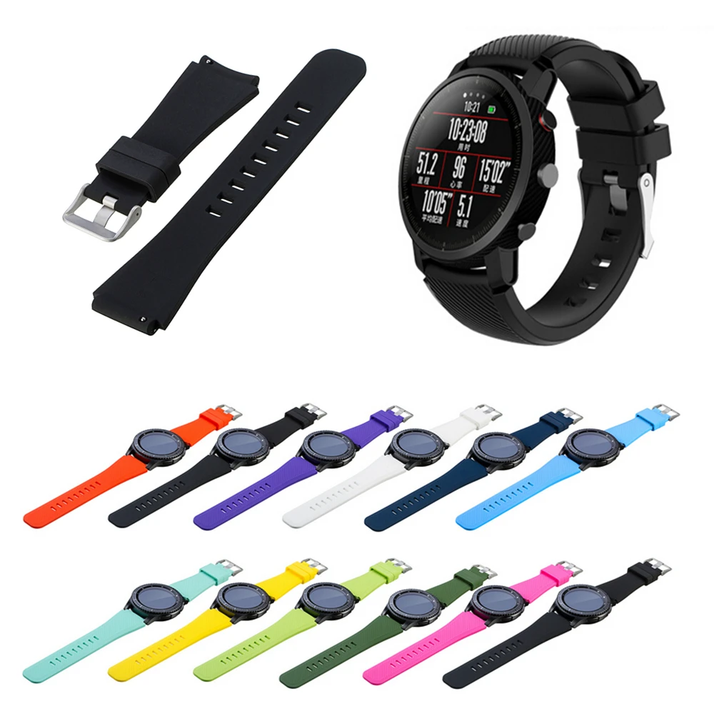 22 мм силиконовый ремешок для наручных часов Samsung Gear S3 2 Pebble Time 1 Ticwatch Смарт-часы