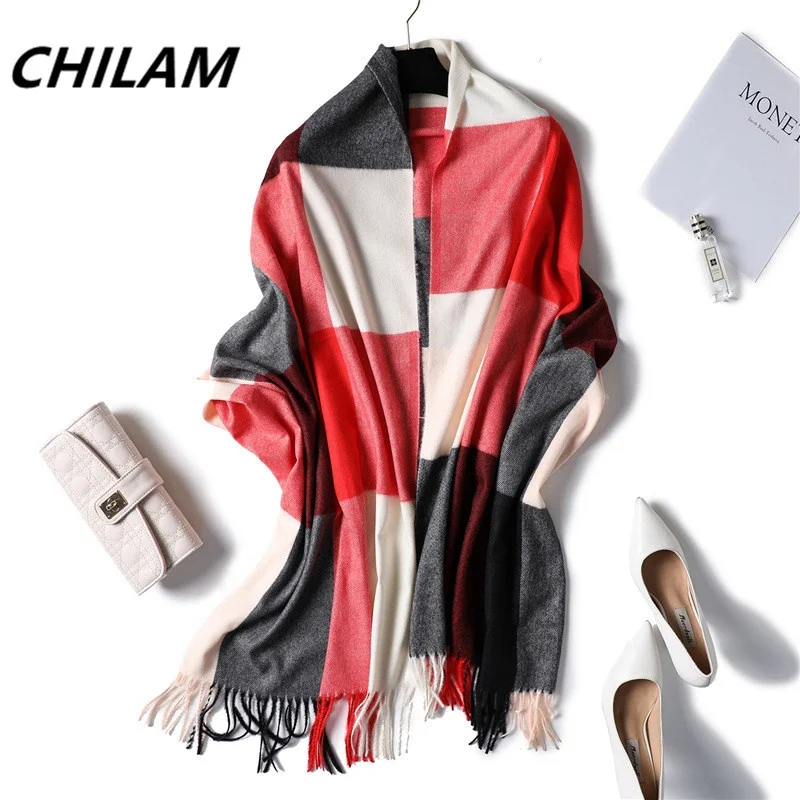 Новинка 2018 весенний утолщенный шарф для женщин большой плед кашемир пашмины