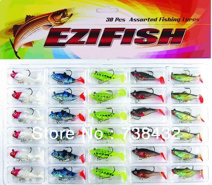 Wholesale Fishing Soft Lures Spinners With Hooks Tackle 30X Pack Various Assorted Laser Bait | Спорт и развлечения