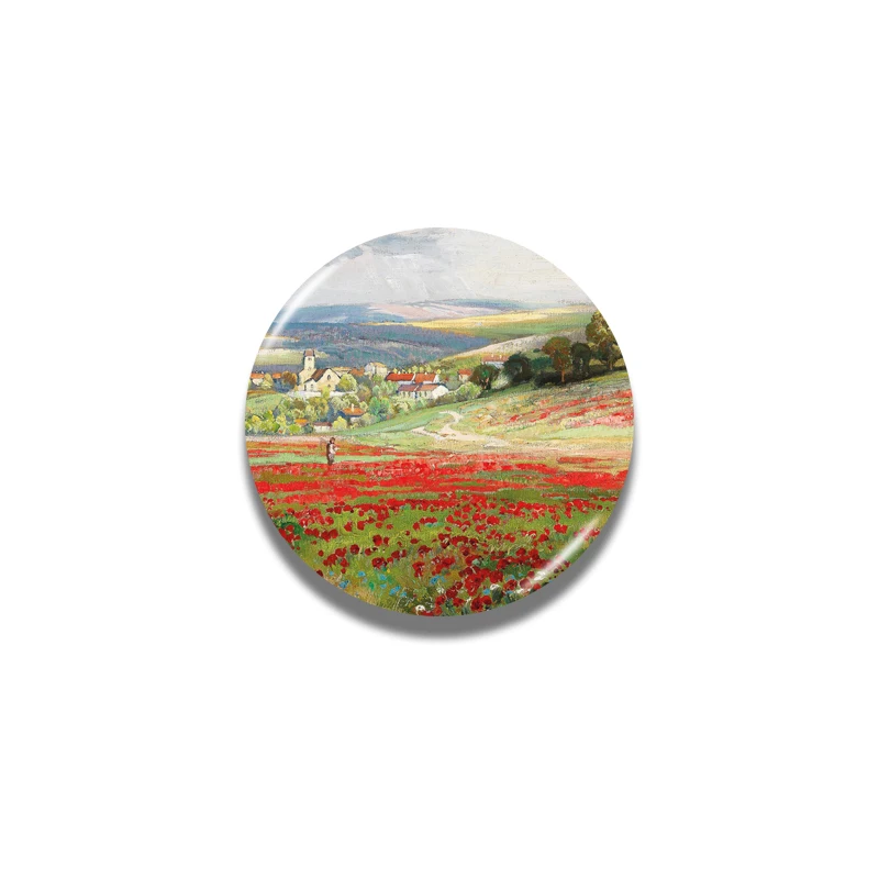 Винтажная картина Ландшафтная серия магнит на холодильник круглая форма магниты