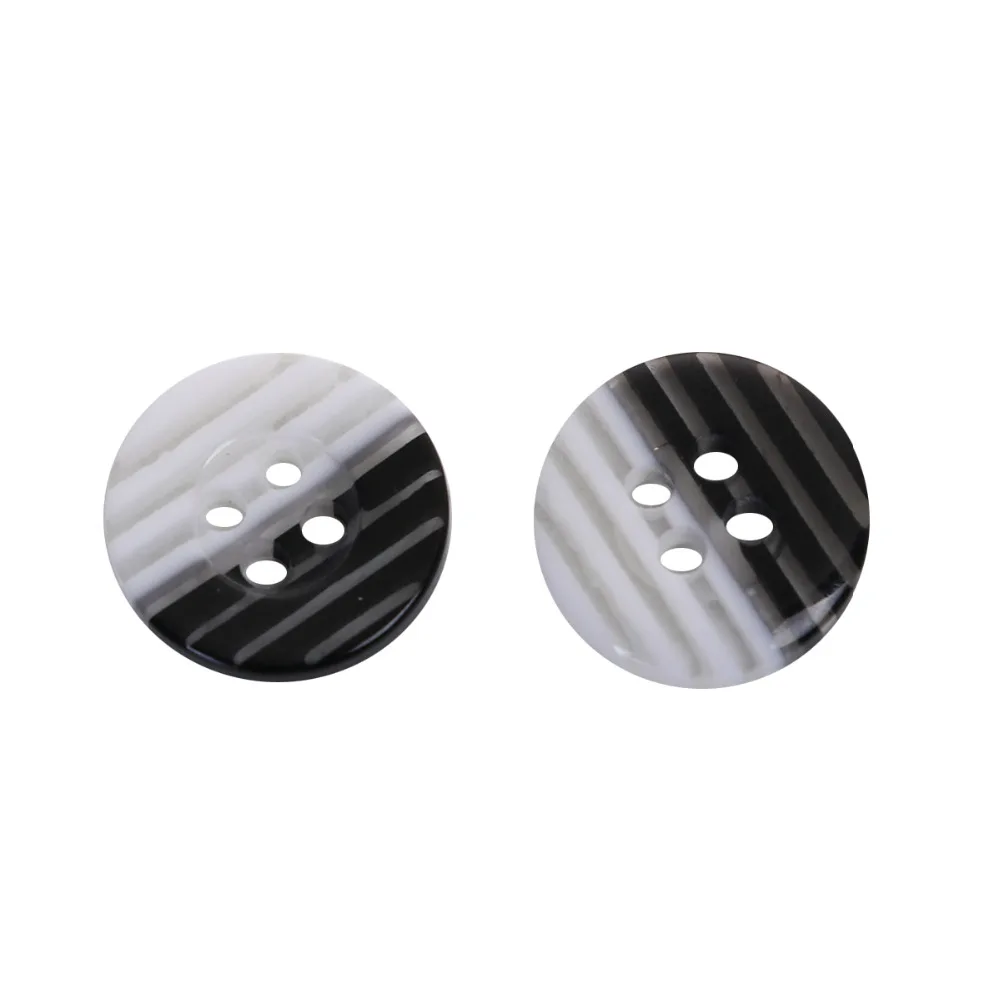 Doreenbeads 20 шт. 1.25 см красочные полосы смолы Пуговицы круглый 4-отверстия Кнопка для