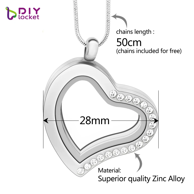 Diylocket 10 шт. регулируемые шармы в виде сердца медальон кулон с половинными