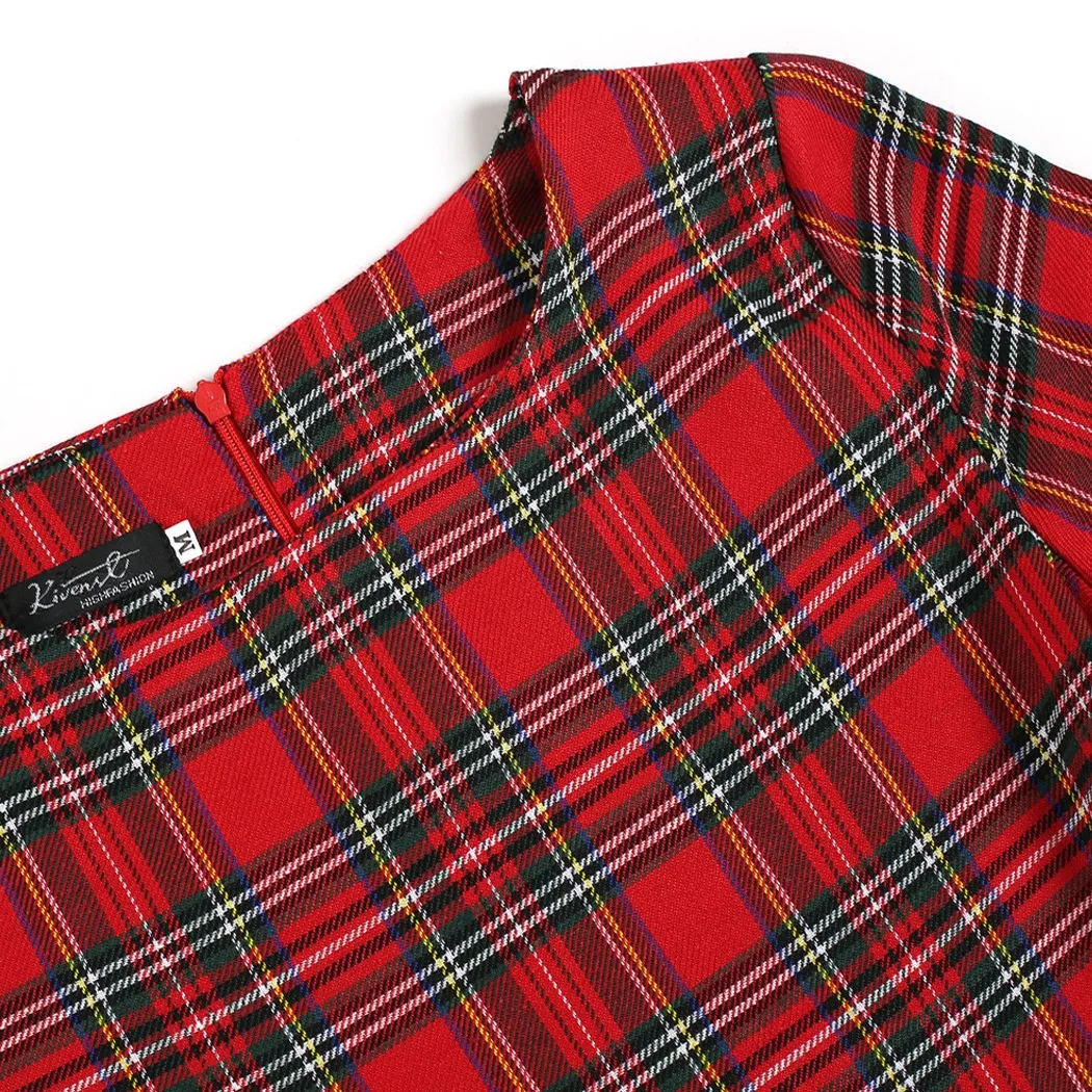 Новое прибытие Ретро интернет магазин одежды женские платья 2016 Plaid Belted О-образным