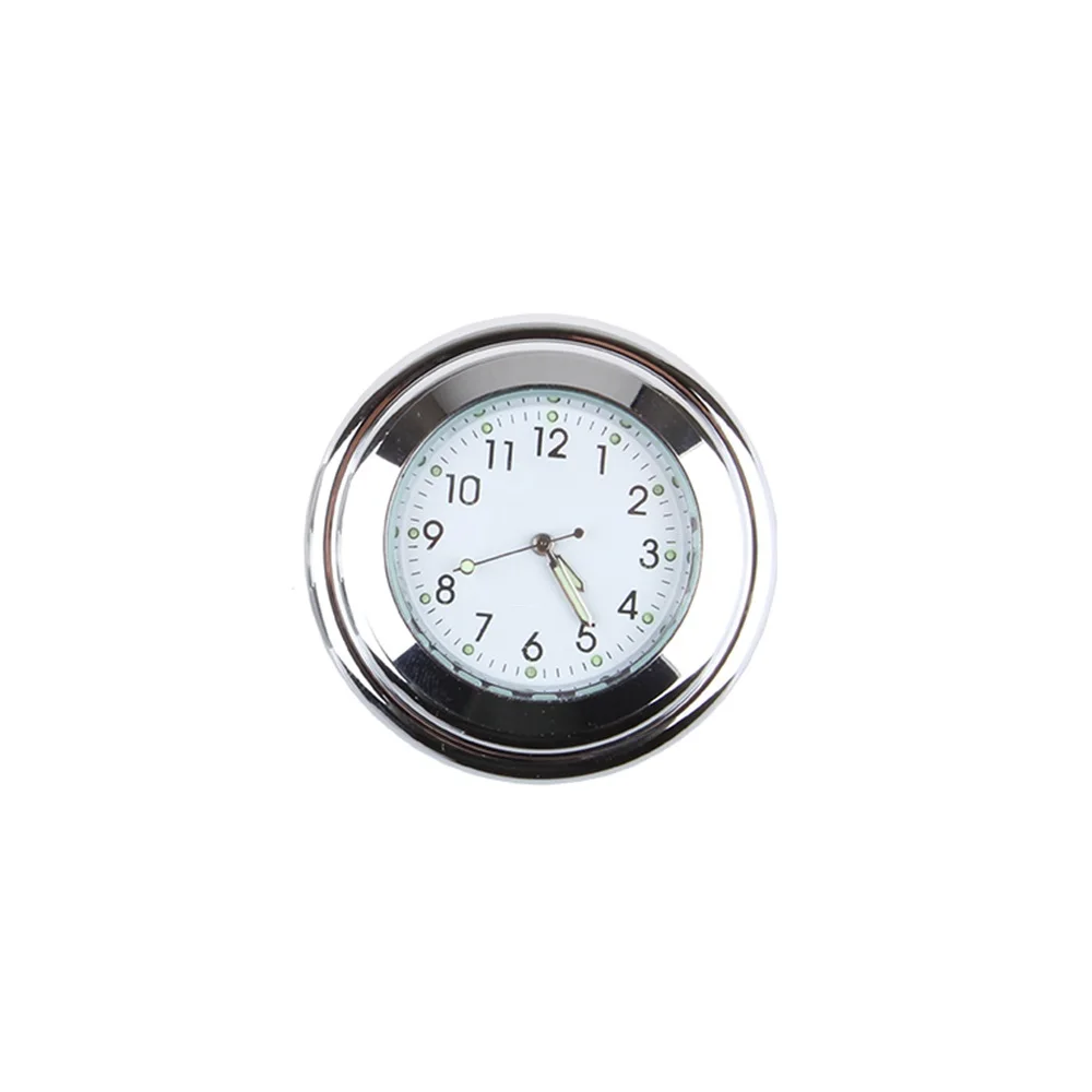White Clock Motoo-" Хромированный черный водонепроницаемый 7/8" 22 мм крепление на руль Temp термометр часы инструменты аксессуары для мотоциклов - Цвет: White Clock
