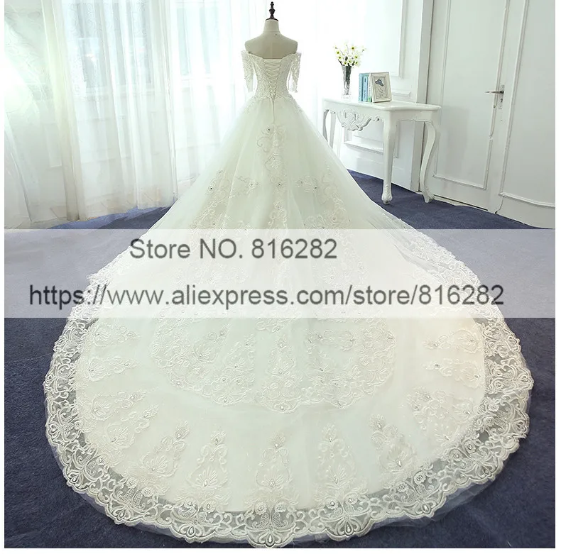 Vestido Де Noiva Реальные Фото Половина Рукава Свадебное Платье Старинные Кружева