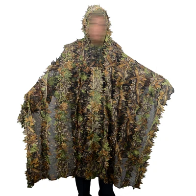 TPRPST Камуфляж 3D плащ с узором из листьев Yowie Ghillie дышащий Открытый пончо Тип камуфляж наблюдение за птицами пончо Снайпер костюм NL149 - Цвет: cloak