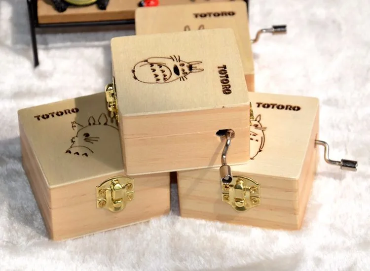 Творческий Ретро мультфильм Хаяо Миядзаки Тоторо рука деревянная музыкальная шкатулка