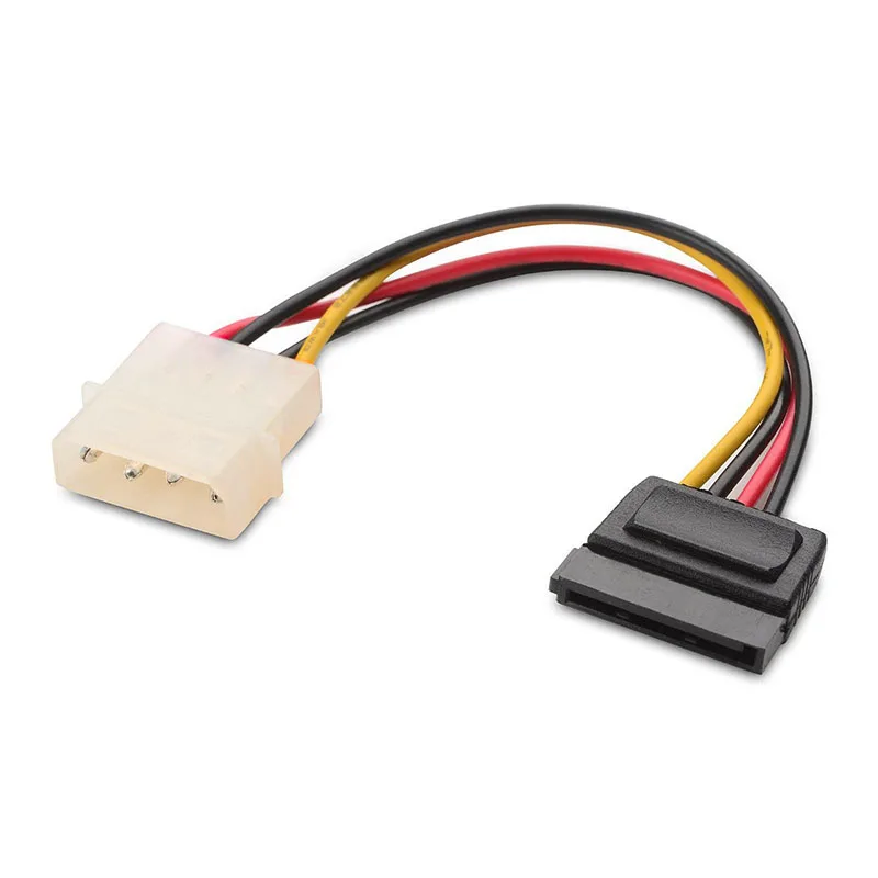 Кабель преобразователь Molex для жесткого диска HDD/SSD 15 см|4-pin molex|sata male to malepower adapter sata