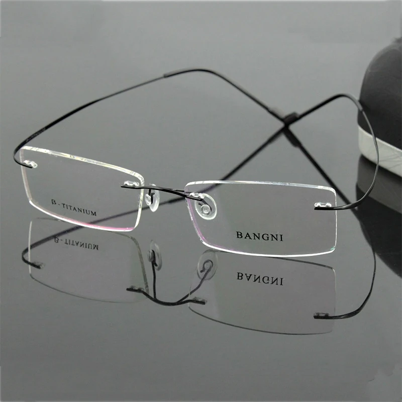 Безободковые титановые очки B невинтовые гибкие из чистого титана по рецепту