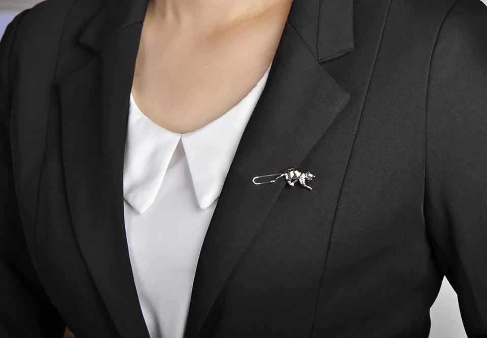 Мужская Винтажная брошь в форме кошки Funmor серебристая декоративная античном