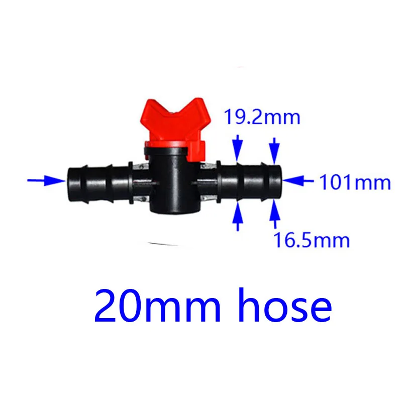 20mm hose Садовый кран 1/2 3/4 клапан для орошения 5/8 шланг мини клапан 20 мм водостопорные Разъемы 16 мм "barb капельный адаптер 1 шт - Цвет: 20mm hose