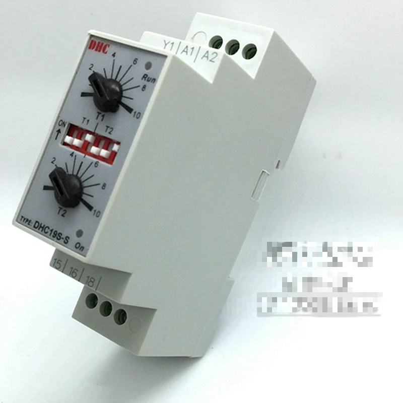 Двойной набор повторного цикла din-рейку Mouting реле времени AC/DC24-230V вход таймер DHC19S-S DHC