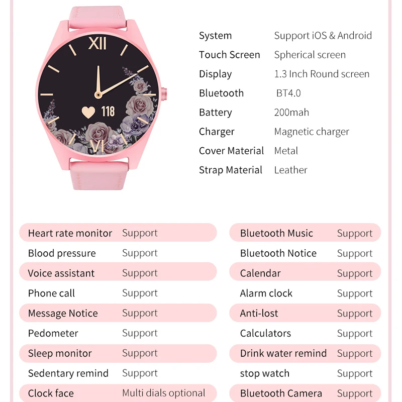 Bluetooth SmartWatch пульсометр кровяное давление трекер сна bluetooth Вызов спортивный