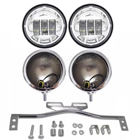 1 set 4 5 inch led fog light spot passing lamp with 4 5 housing bucket match motorcycle mounting bracket