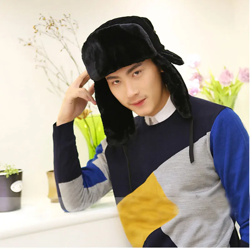 Модные мужские зимние шапки для мужчин шапка-бомбер камуфляжная кепка теплая