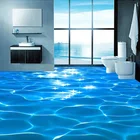 Пользовательские росписи обоев 3D морская волна текстурированная Ванная комната ПВХ самоклеющаяся Водонепроницаемый пол обои покрытия стен свернуть Home Decor