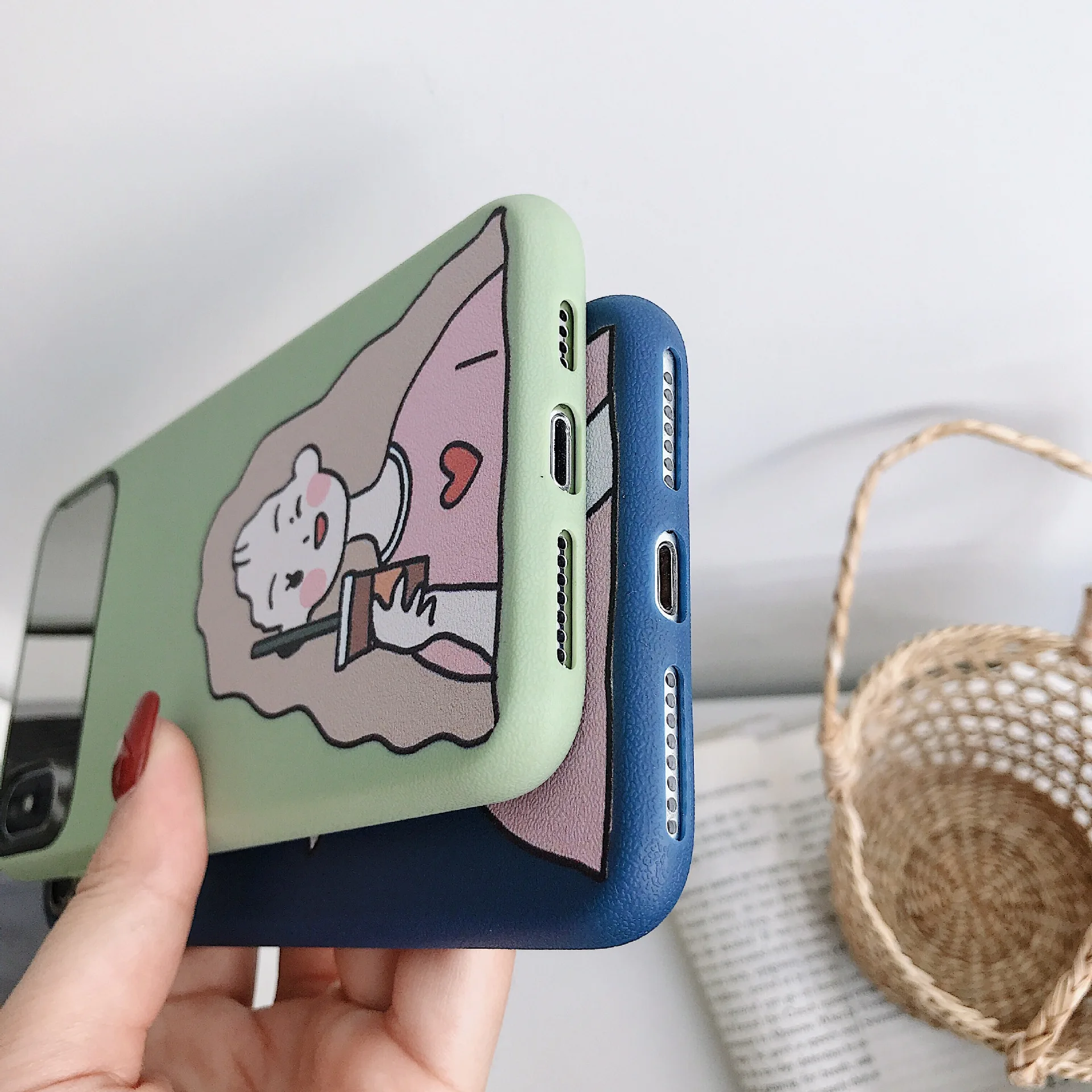 Cute Cartoon Couple Korean Phone Case For iPhone 7 Puls 6 6S 8 Retro Mirror Silicone Soft X Xr XsMax Xs |
