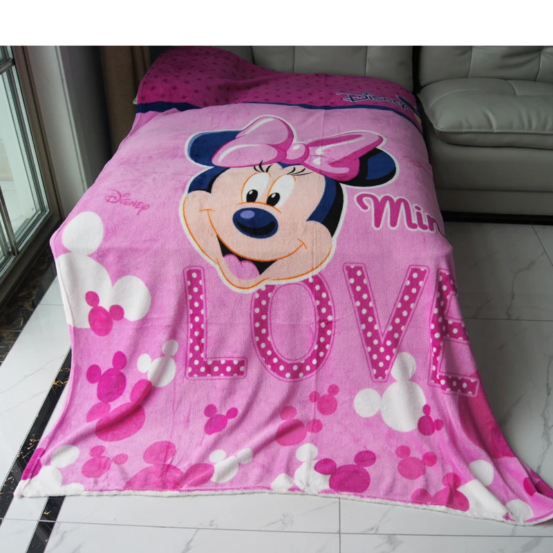 Disney мультфильм Розовый Минни Маус Печатных Фланелевое постельное одеяло