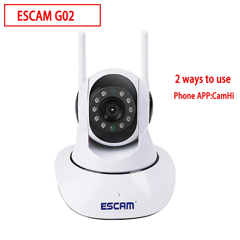 ESCAM CamHi G02 720P двойная антенна домашняя камера панорамирование/наклон WiFi IP IR камера Поддержка ONVIF видео монитор IP камера