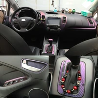 car styling 3d5d carbon fiber car interior center console color change molding sticker decals for kia k3 20113 2018