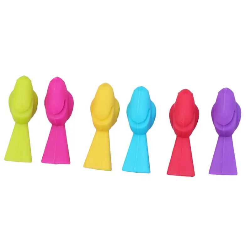 6PCS Bird Tits Wine Glass Marker Silicone Wine Glass Recognizer Cup Distinguisher(Mixed Color