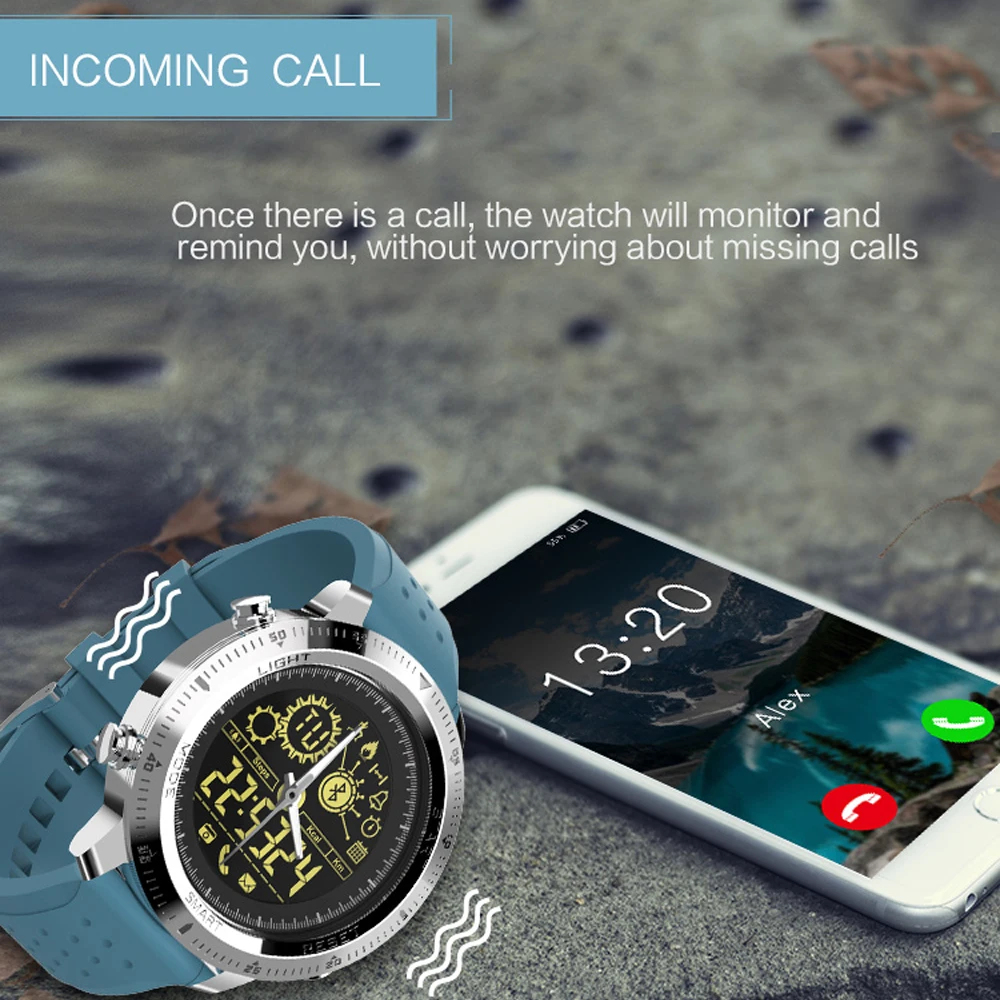 wyelan NX02 Sport Activity Tracker Calories Pedometer Smartwatch Stopwatch Call SMS Reminder 33-month Standby Time Smart Watch |