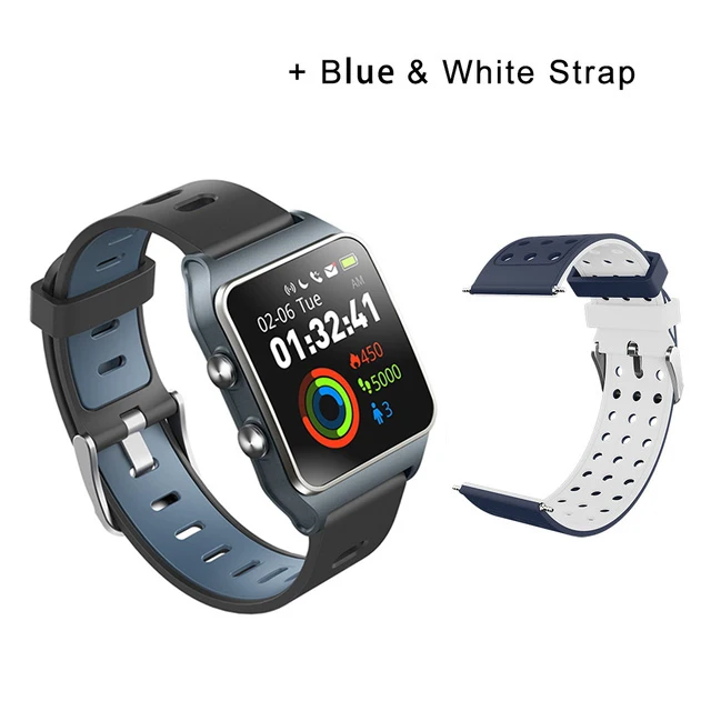 Gray N Blue Strap Makibes BR3 Смарт часы 17 видов спорта Strava браслет IP68 Водонепроницаемый 1," сенсорный экран сердечного ритма наручные часы Встроенный gps - Цвет: Gray N Blue Strap