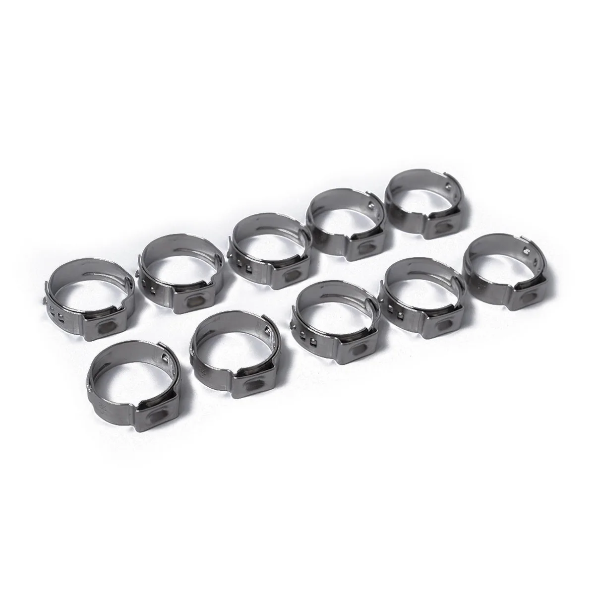 SHGO 10Pcs из нержавеющей стали с одним ухом бесконечный зажим для труб шланга +