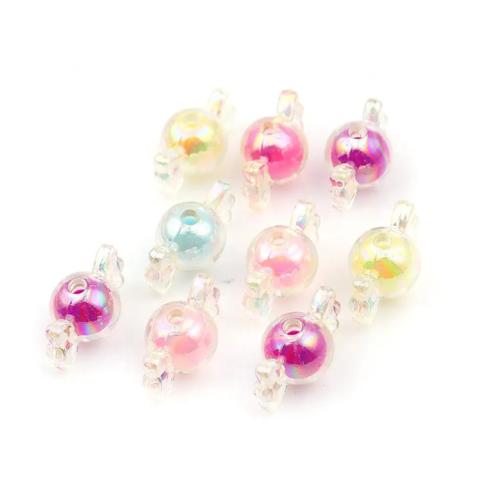 Doreenbeads Новые 50 шт./лот акриловые бусины конфеты пентаграмма Звезда Форма Радуга AB