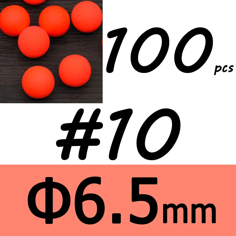 red size 10 100 шт. приманки для соленой пресной воды для рыбной ловли, пенные плавающие шарики, бобы, помпано, поплавок, нижняя установка, Такелажный материал - Цвет: red size 10