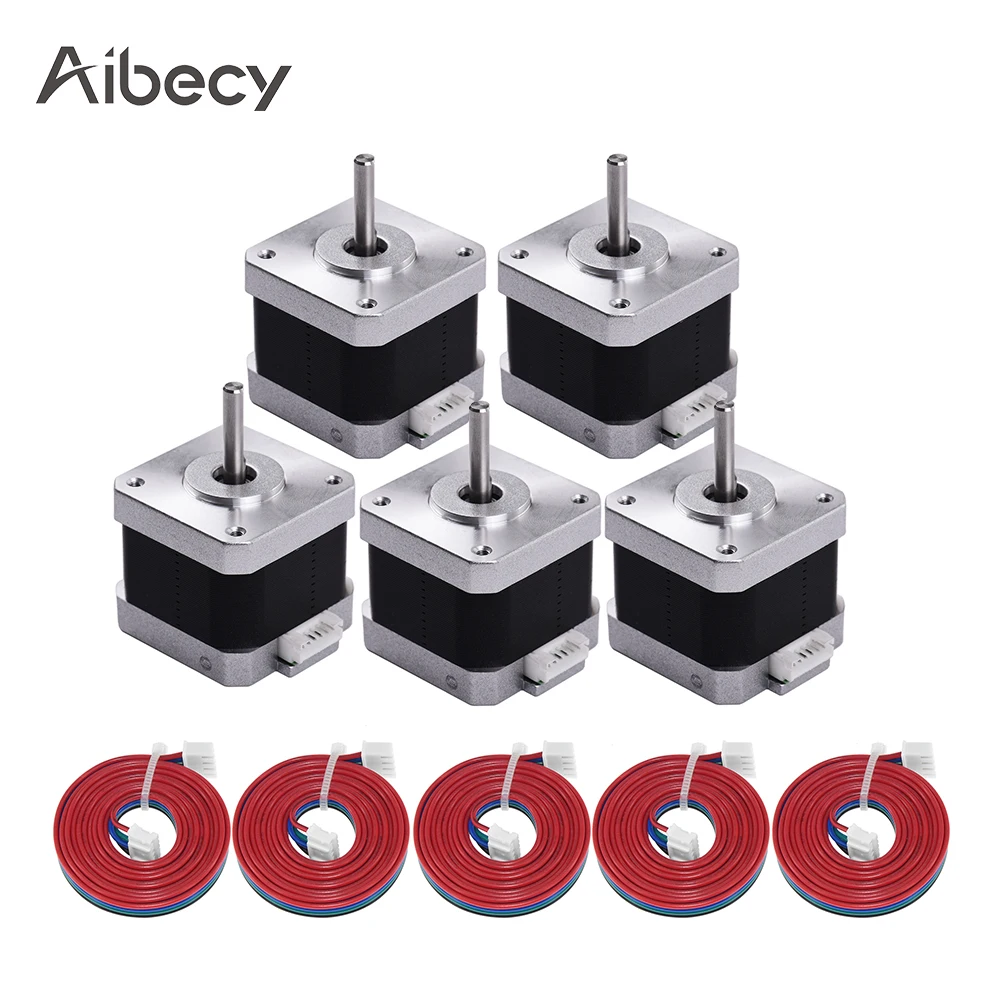 Шаговый электродвигатель Aibecy 17HS4401 для 3d принтера 1 5 а 40 н см 4 проводные шаговые