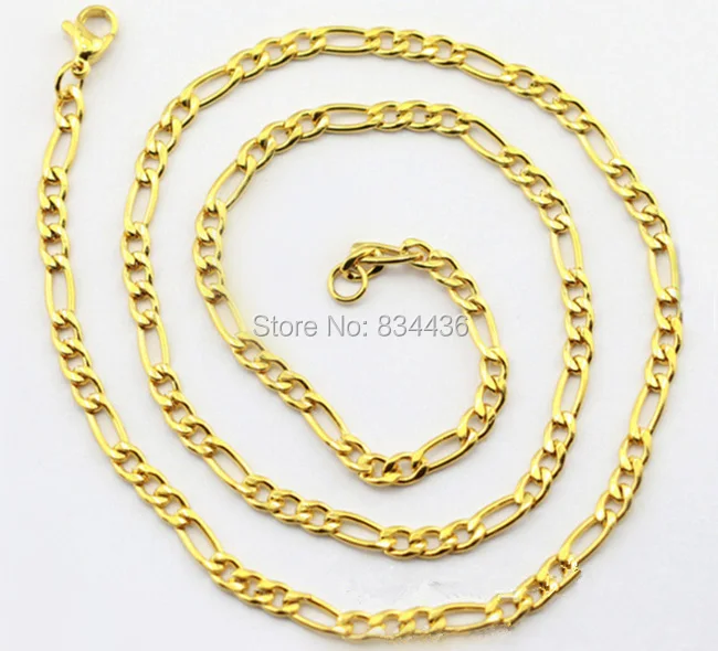 Цепочка Мужская/женская из нержавеющей стали 3:1 10 шт. 3 мм 4 золотого цвета